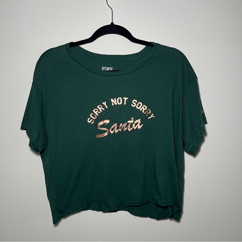 Victoria’s Secret PINK Sorry Not Sorry Santa Shirt Size M